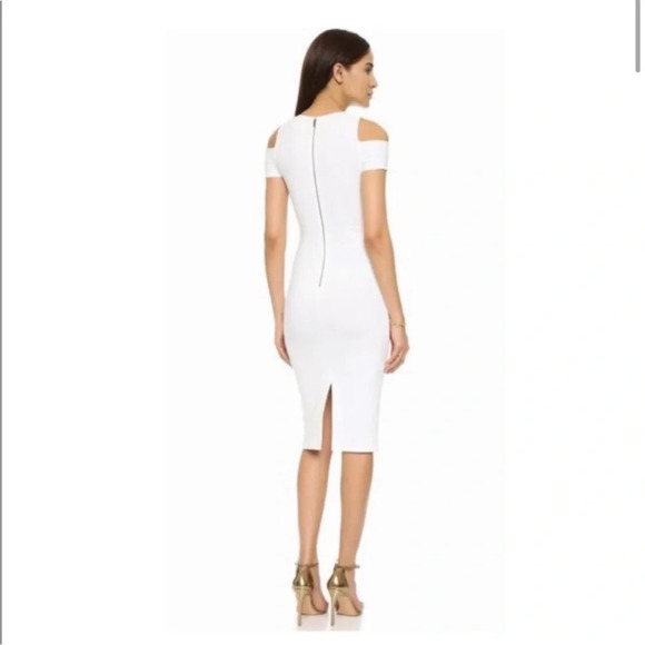 Alice + Olivia: White AIR Meya Cold Shoulder Dress Size 2 - Picture 2 of 9